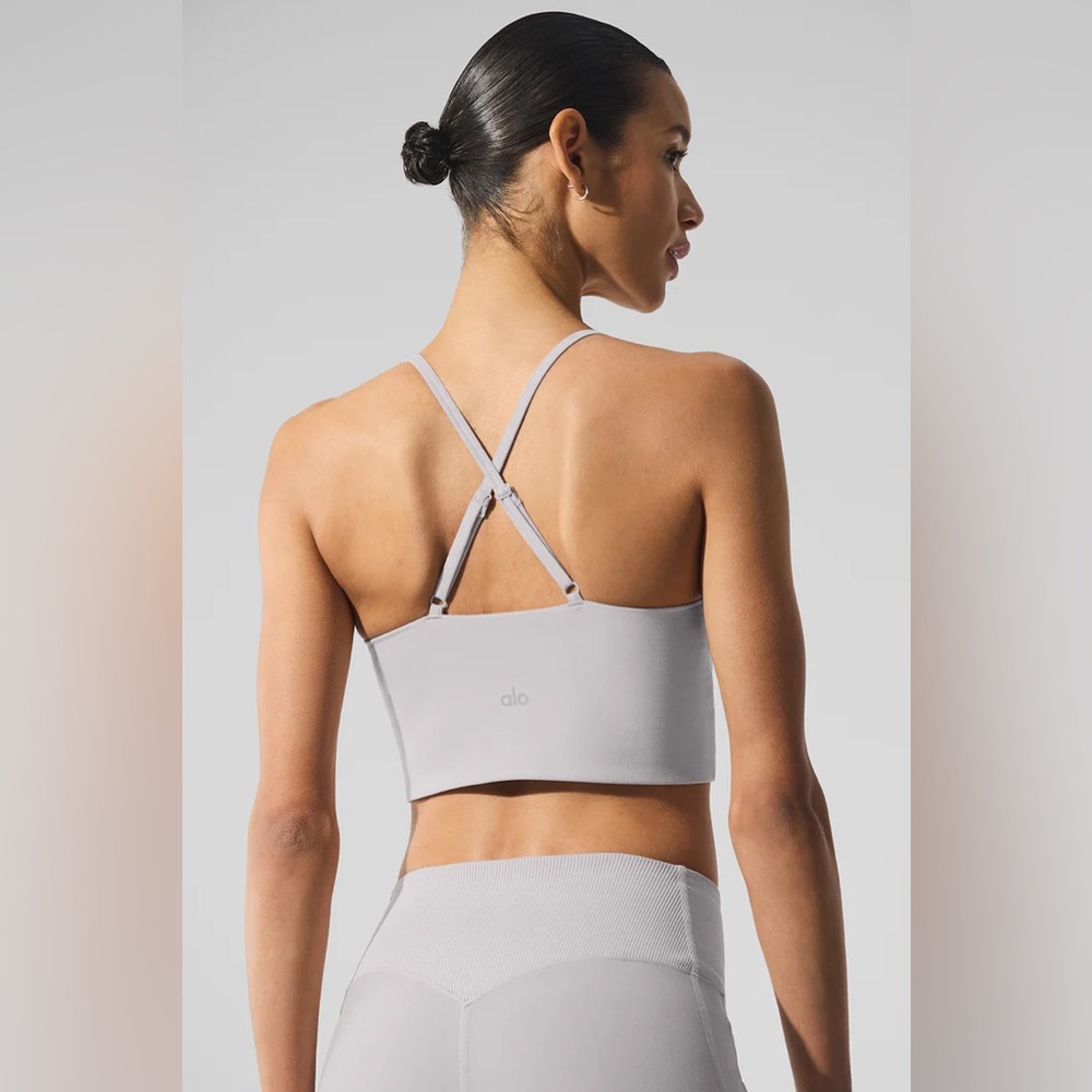 ALO YOGA | ✨NEW✨ Washed Alosoft Highlight Bra in Grey Sky Wash - Picture 4 of 7